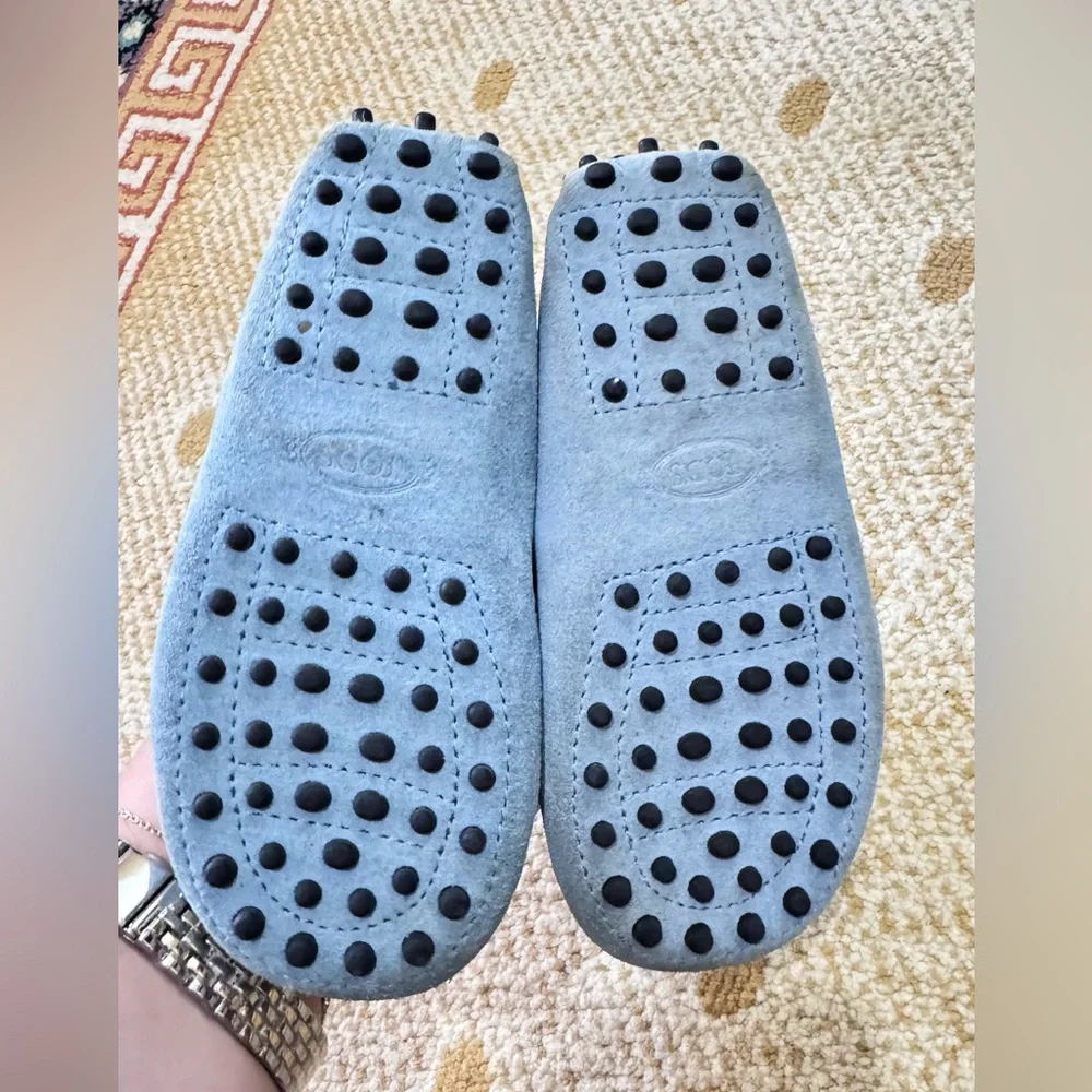Tod's Light Blue Kids Moccasins